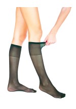 2 Pairs COMFORT PLUS Sheer Knee Highs Pop Socks Wide Welt 20 Denier